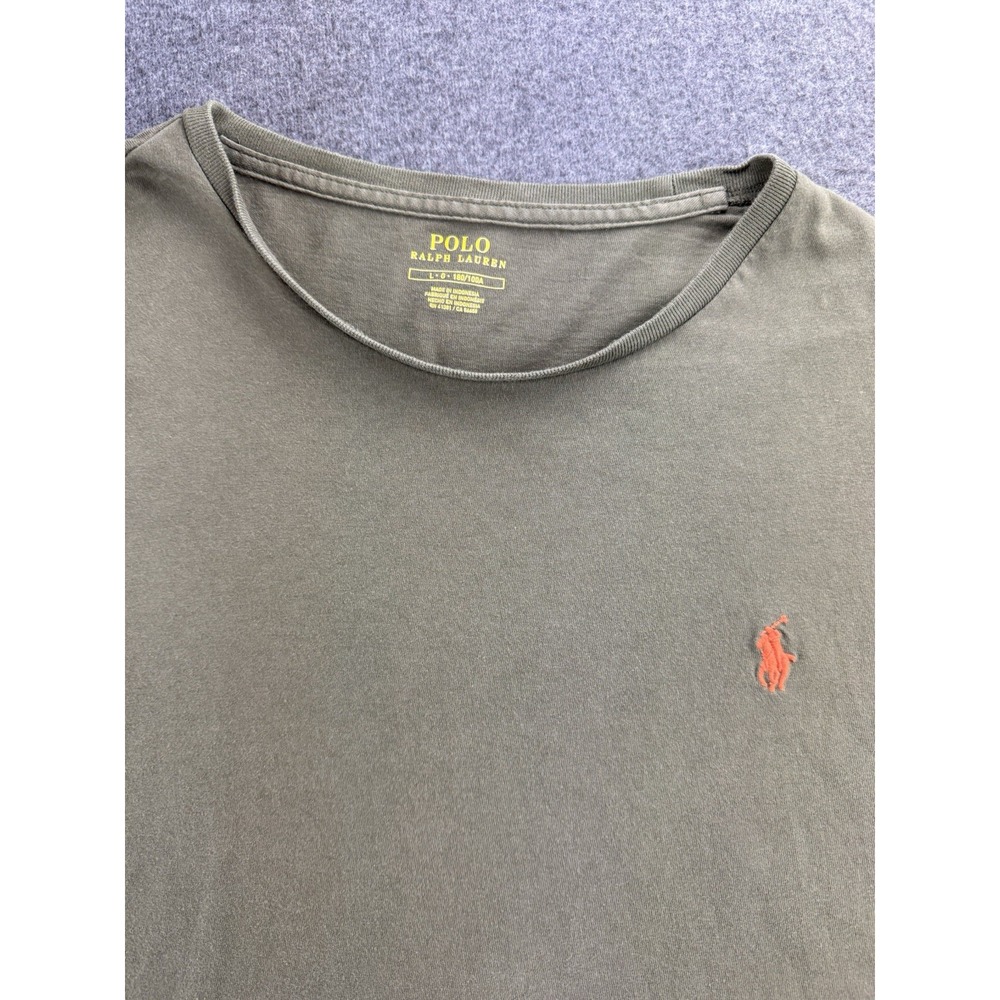Polo Ralph Lauren T Shirt Mens Size Large Military Green Long Sleeve Crewneck - Picture 2 of 16